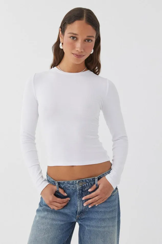 Clothing Supr Long Sleeve Tops Backless Long Sleeve Top White