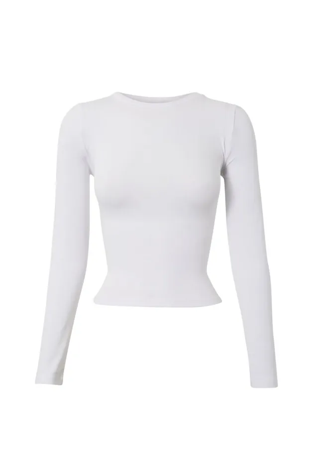 Clothing Supr Long Sleeve Tops Backless Long Sleeve Top White