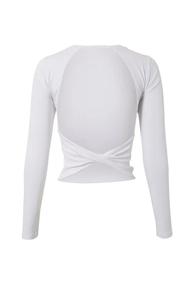 Clothing Supr Long Sleeve Tops Backless Long Sleeve Top White