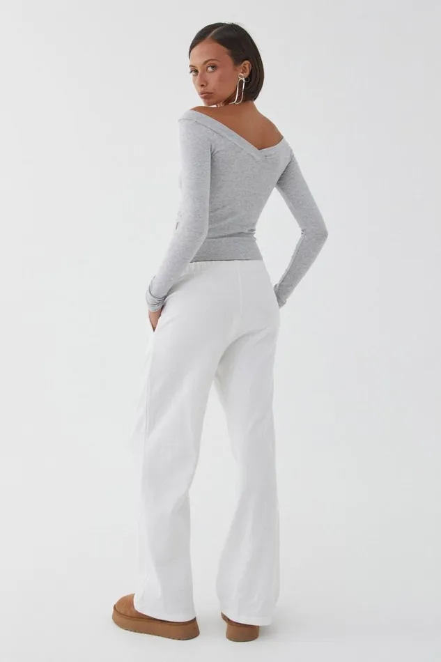 Clothing Supr Long Sleeve Tops Rebecca Long Sleeve Top Grey Marle