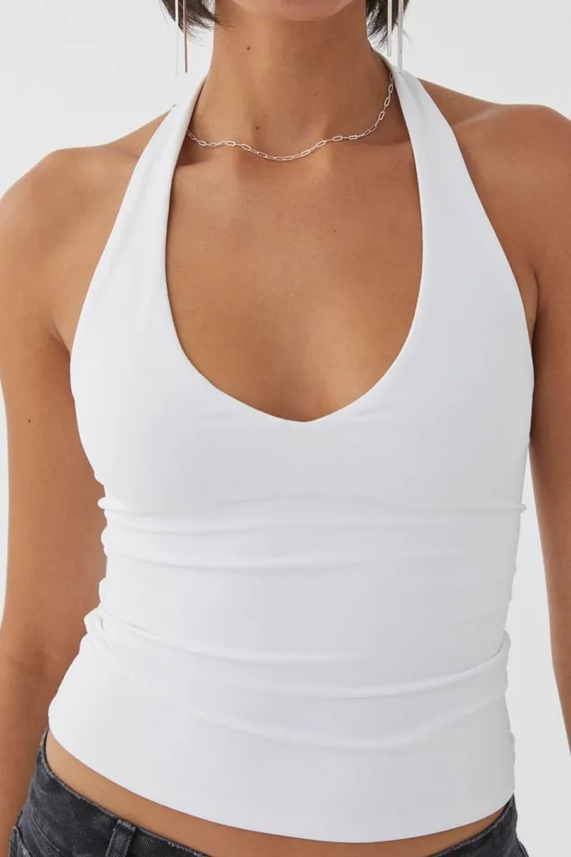 Clothing Supr Luxe Essentials Luxe Halter Top White