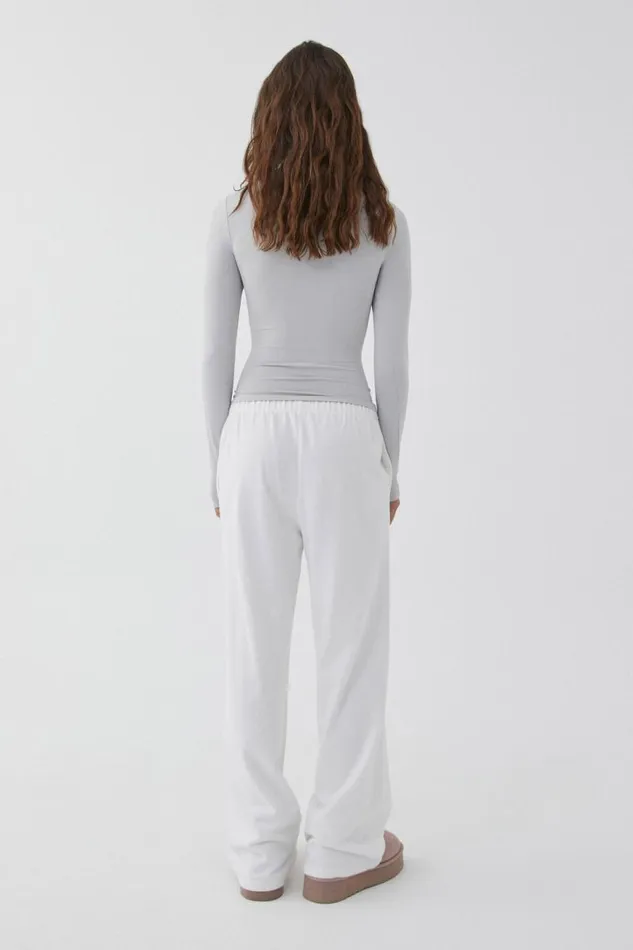 Clothing Supr Luxe Essentials Luxe Long Sleeve Longline Tee Dove Grey