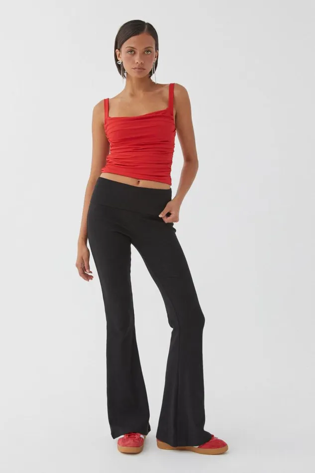Clothing Supr Luxe Essentials Luxe Ruched Sleeveless Top Ruby Red