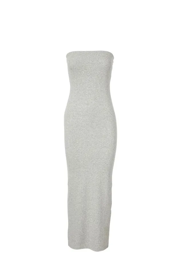 Clothing Supr Maxi Dresses Mary Strapless Maxi Dress Grey Marle