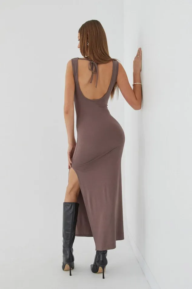 Clothing Supr Maxi Dresses Soft Capri Maxi Dress Brown Carob