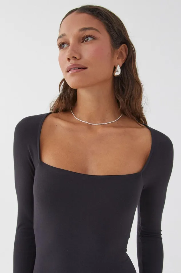 Clothing Supr Maxi Dresses Soft Long Sleeve Maxi Dress Black