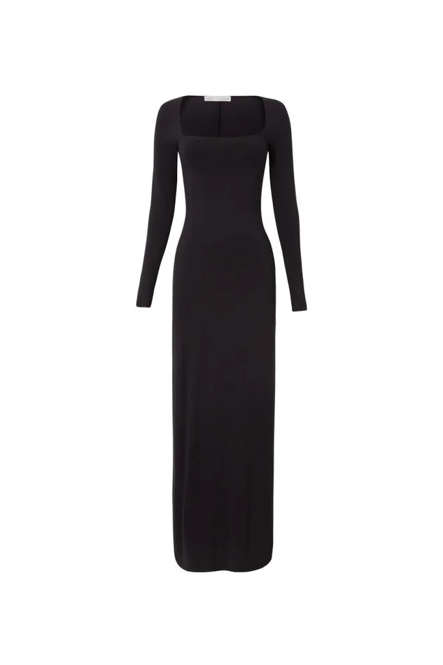 Clothing Supr Maxi Dresses Soft Long Sleeve Maxi Dress Black