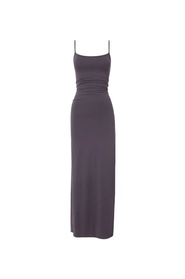 Clothing Supr Maxi Dresses Soft Strappy Ruched Maxi Dress Gun Metal