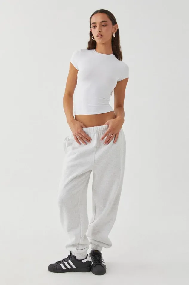 Clothing Supr Pants 90S Jogger Track Pant Light Grey Marle