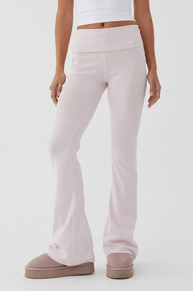 Clothing Supr Pants Fold Back Flare Pant Gloss Pink