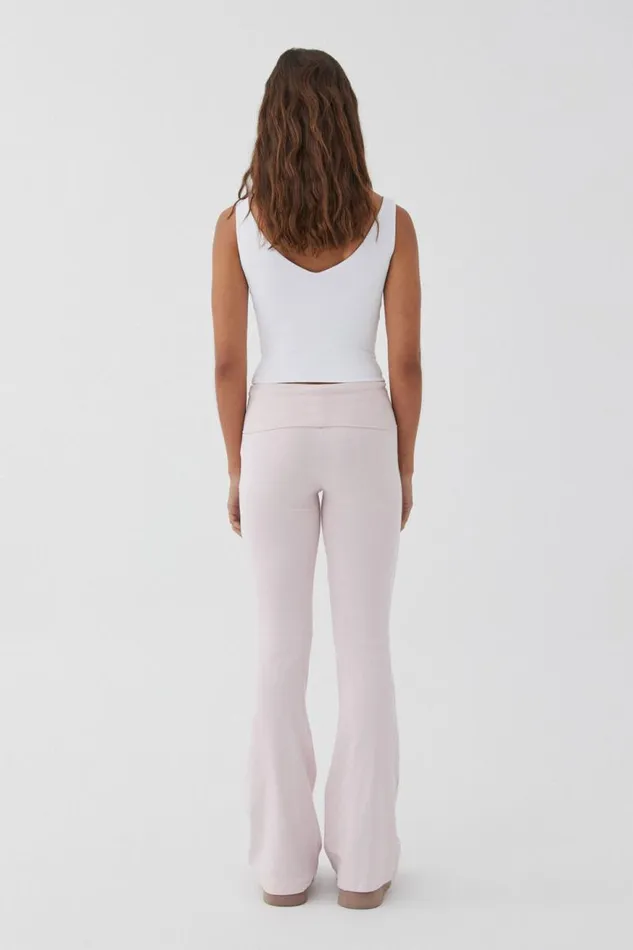 Clothing Supr Pants Fold Back Flare Pant Gloss Pink