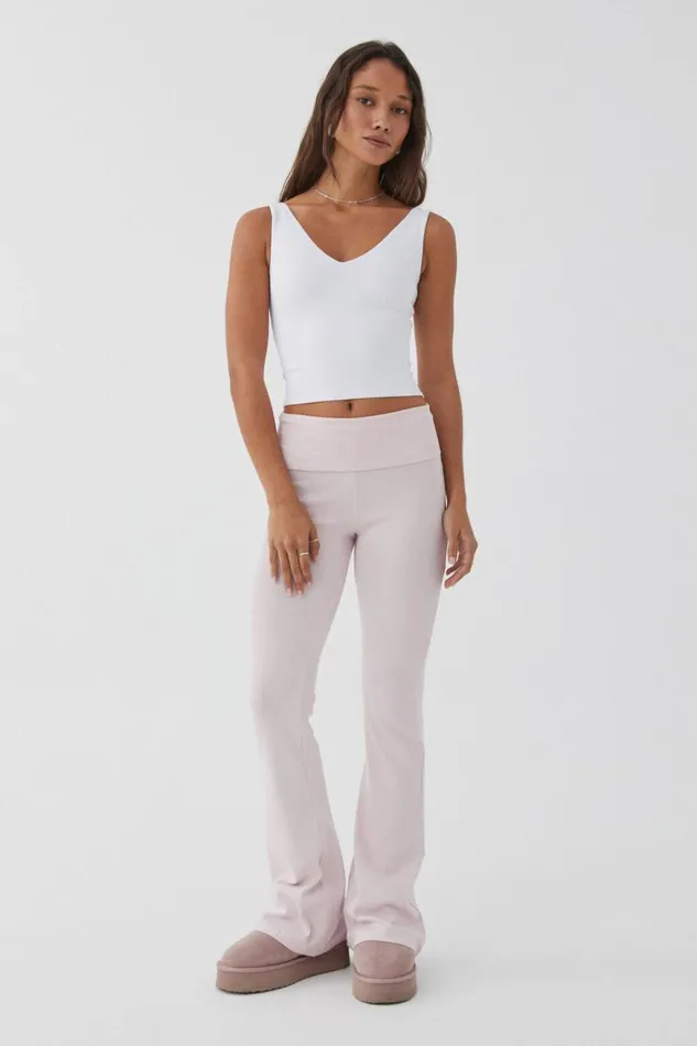 Clothing Supr Pants Fold Back Flare Pant Gloss Pink