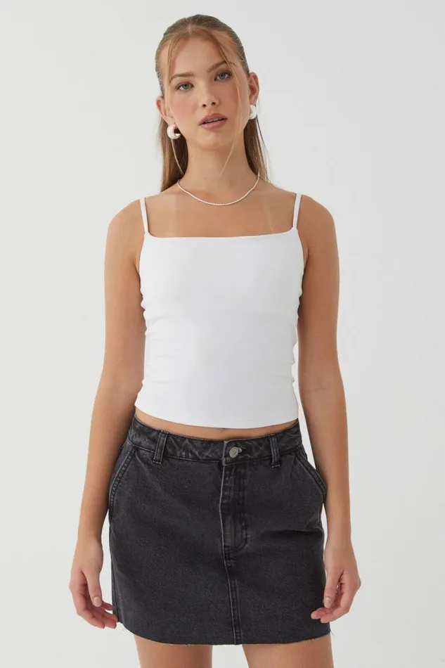 Clothing Supr Skirts Carpenter Denim Mini Skirt Washed Black Clothing Supr Skirts Carpenter Denim Mini Skirt Washed Black