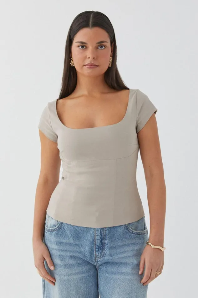 Clothing Supr T Shirts Cindy Corset Top Natural