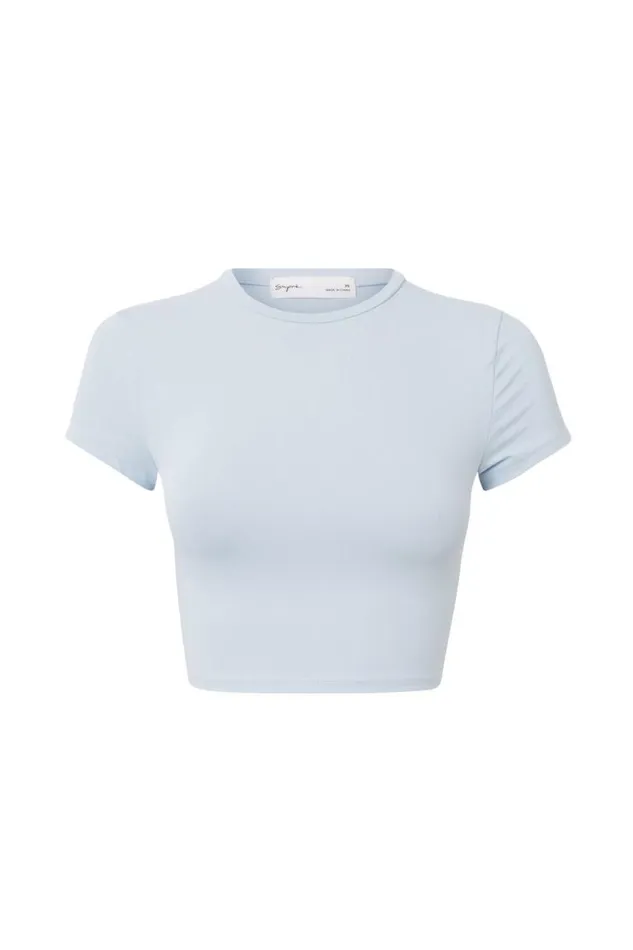 Clothing Supr T Shirts Luxe Cropped Short Sleeve Top Delicate Blue