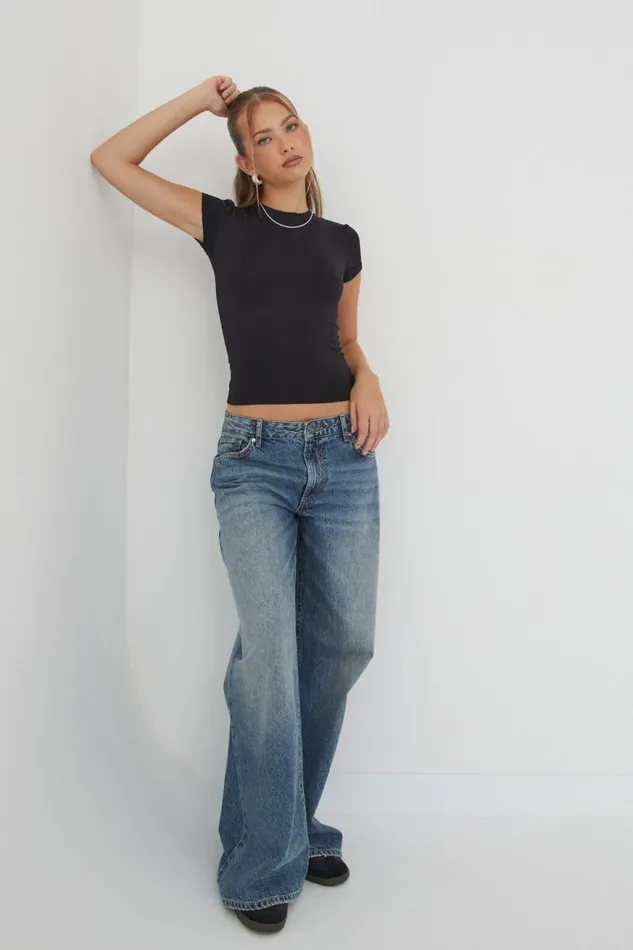 Clothing Supr T Shirts Luxe Longline Tee Black