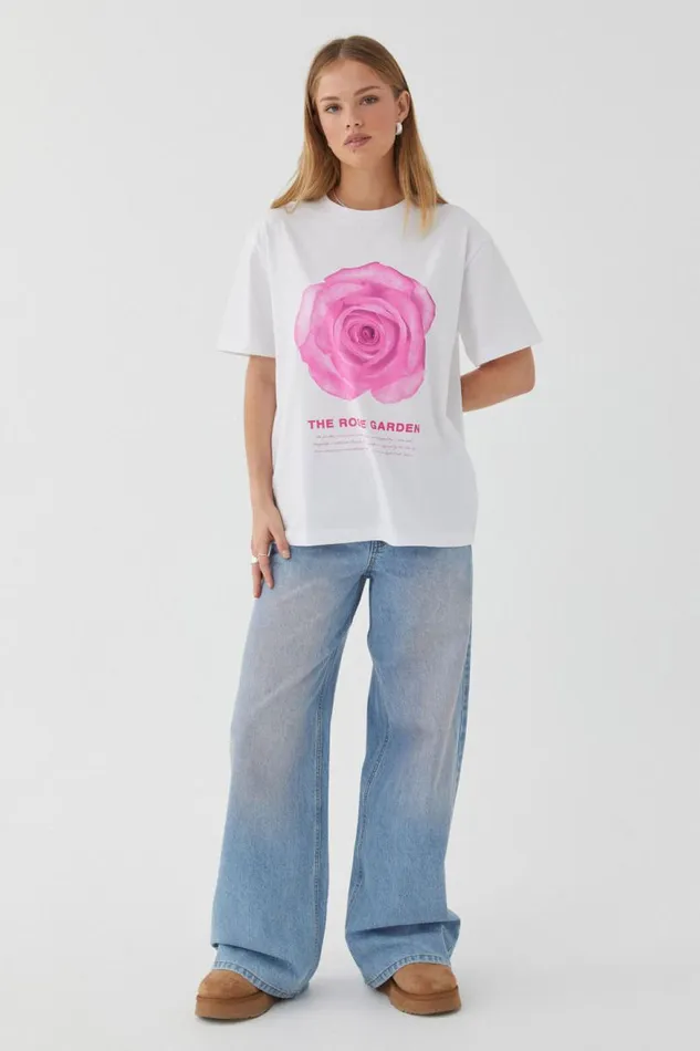 Clothing Supr T Shirts Oversized Graphic Tee Whiterose Garden