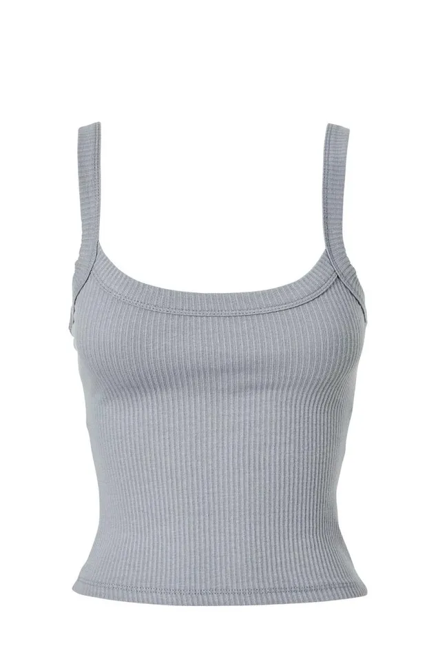 Clothing Supr Tank Tops Riri Scoop Neck Tank Moonlight Grey