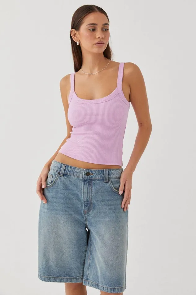 Clothing Supr Tank Tops Riri Scoop Neck Tank Pink Lavender