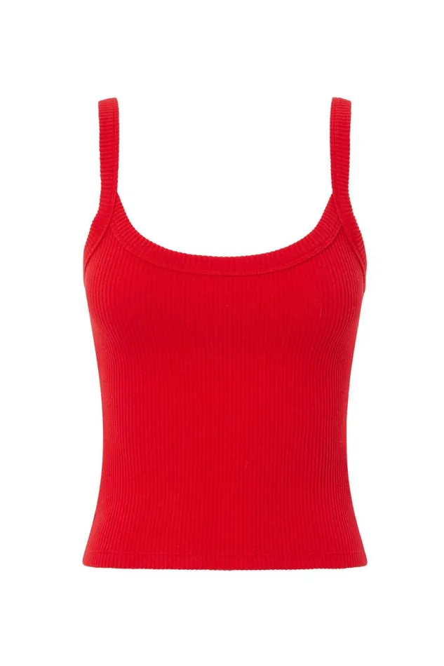 Clothing Supr Tank Tops Riri Scoop Neck Tank Ruby Red