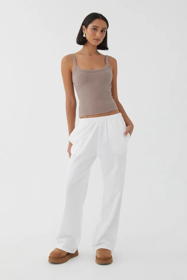 Clothing Supr Tank Tops Riri Scoop Neck Tank Toffee Taupe
