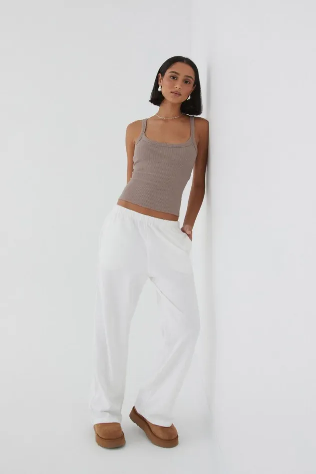 Clothing Supr Tank Tops Riri Scoop Neck Tank Toffee Taupe