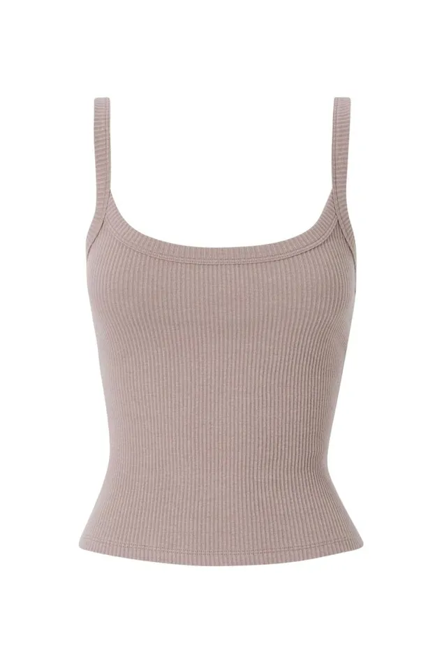 Clothing Supr Tank Tops Riri Scoop Neck Tank Toffee Taupe