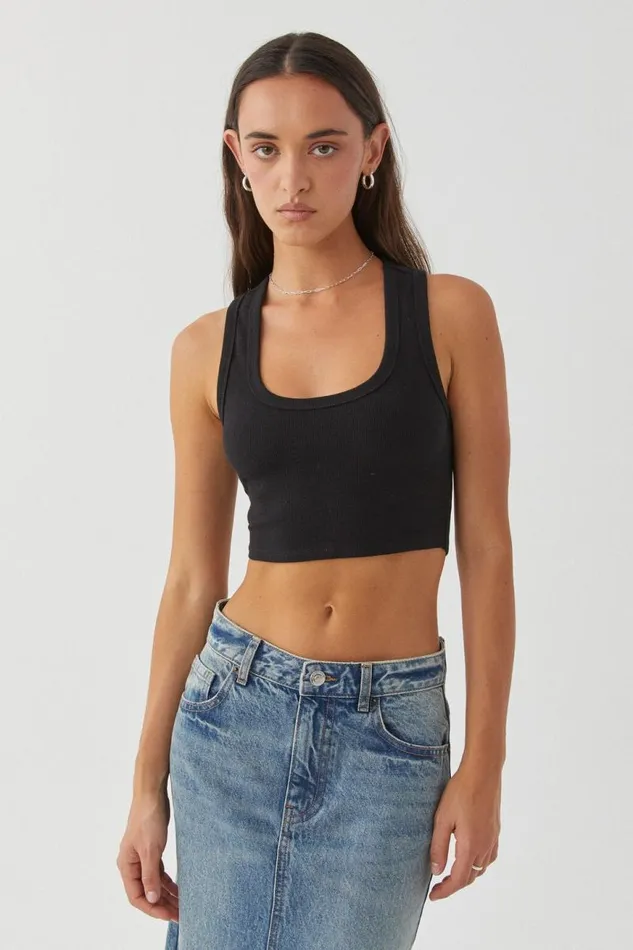 Clothing Supr Tank Tops Taylor Scoop Neck Tank Black