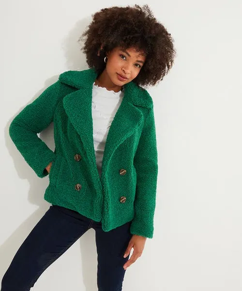 Coats and Jackets Joebrowns Apparel Cosy And Cute Teddy Jacket GreenOchre