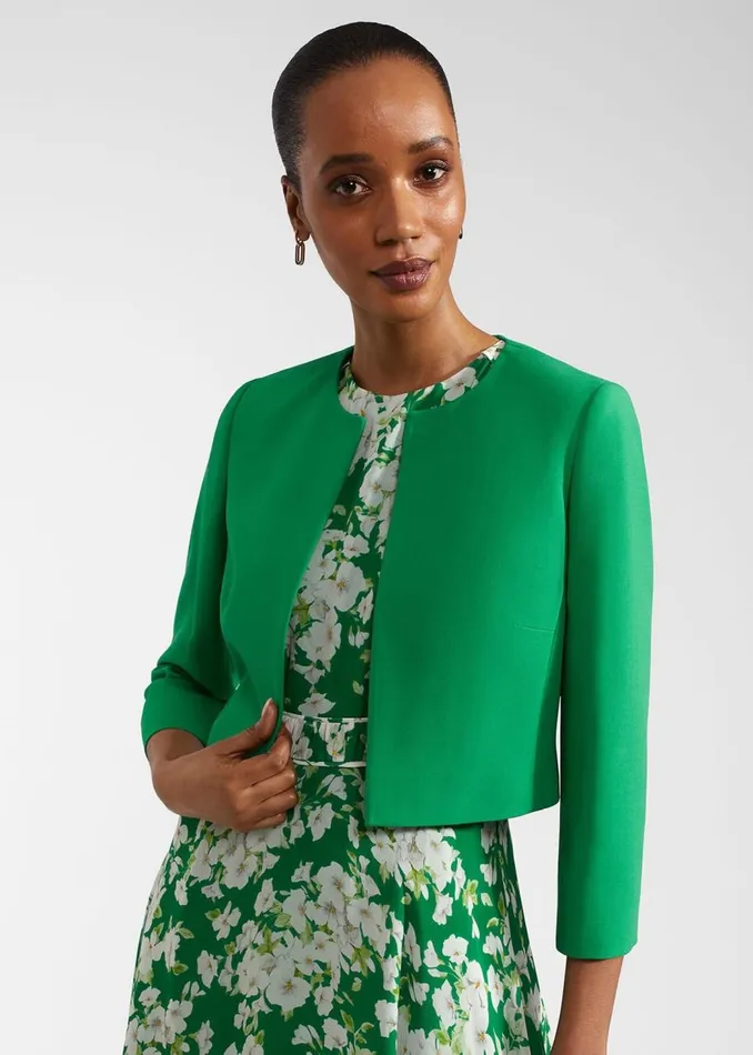Coats and Jackets Women HOBBS Elize Crepe Jacket Cilantro Green