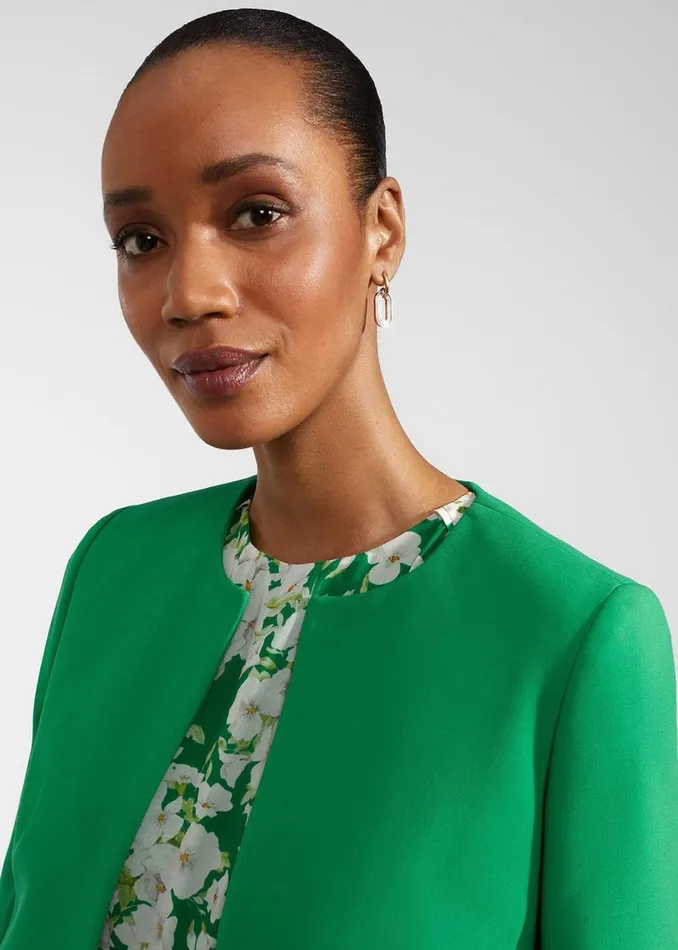 Coats and Jackets Women HOBBS Elize Crepe Jacket Cilantro Green