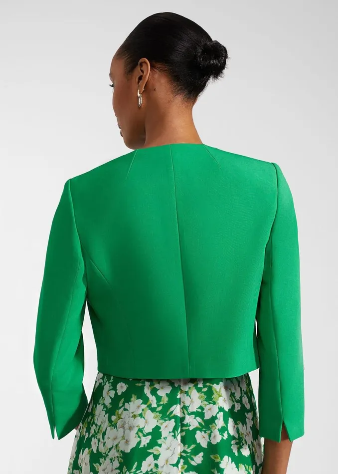 Coats and Jackets Women HOBBS Elize Crepe Jacket Cilantro Green