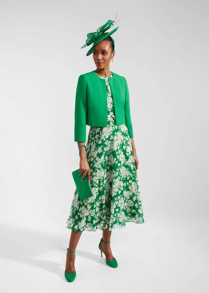 Coats and Jackets Women HOBBS Elize Crepe Jacket Cilantro Green