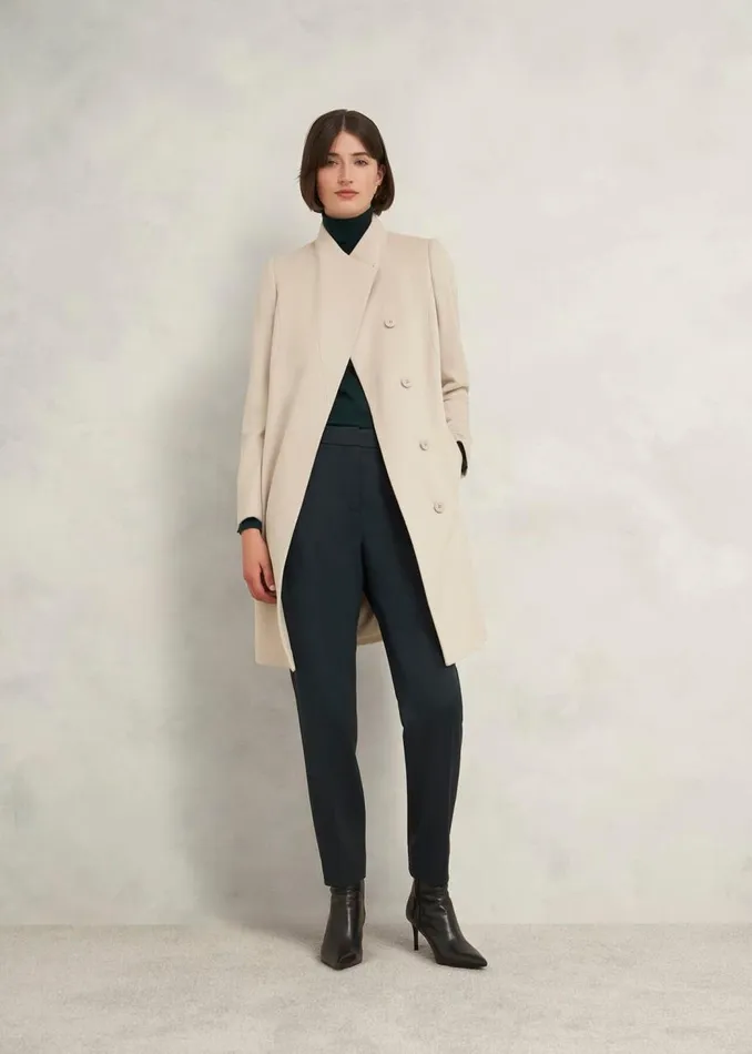 Coats and Jackets Women HOBBS Marissa Wool Coat Buff Grey