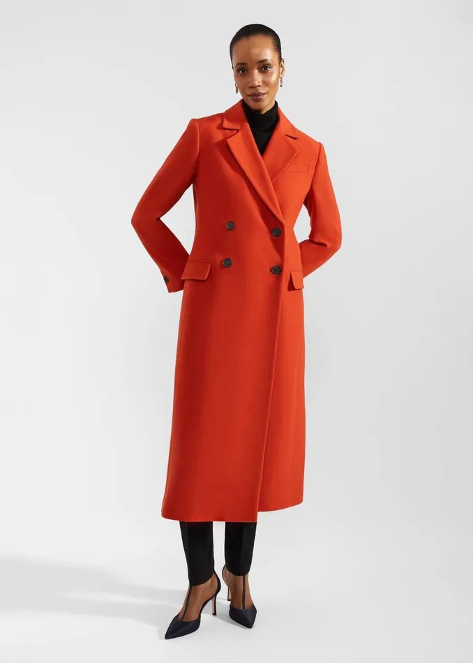 Coats and Jackets Women HOBBS Mireya Wool Blend Coat Orange