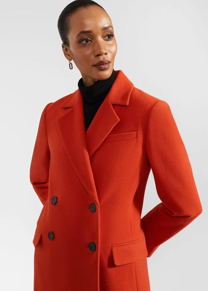 Coats and Jackets Women HOBBS Mireya Wool Blend Coat Orange