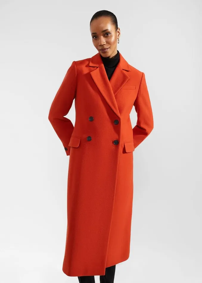 Coats and Jackets Women HOBBS Mireya Wool Blend Coat Orange