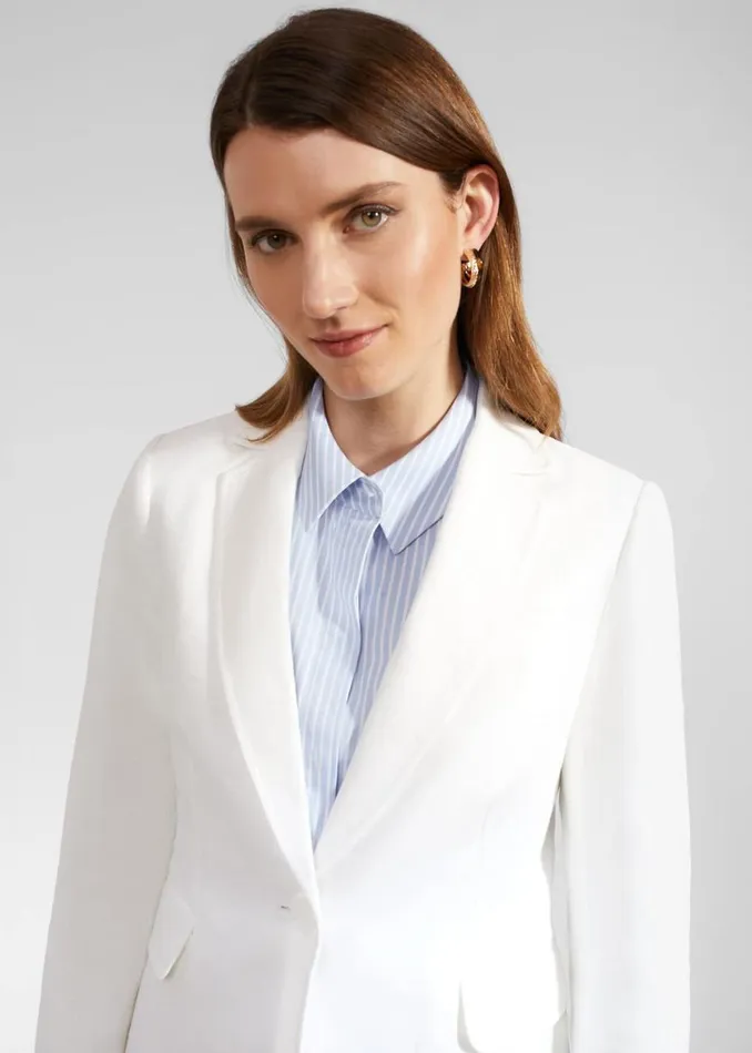 Coats and Jackets Women HOBBS Petite Blake Linen Jacket Ivory