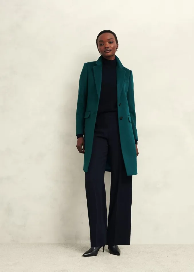 Coats and Jackets Women HOBBS Petite Cavendish Wool Coat Kyanite Green
