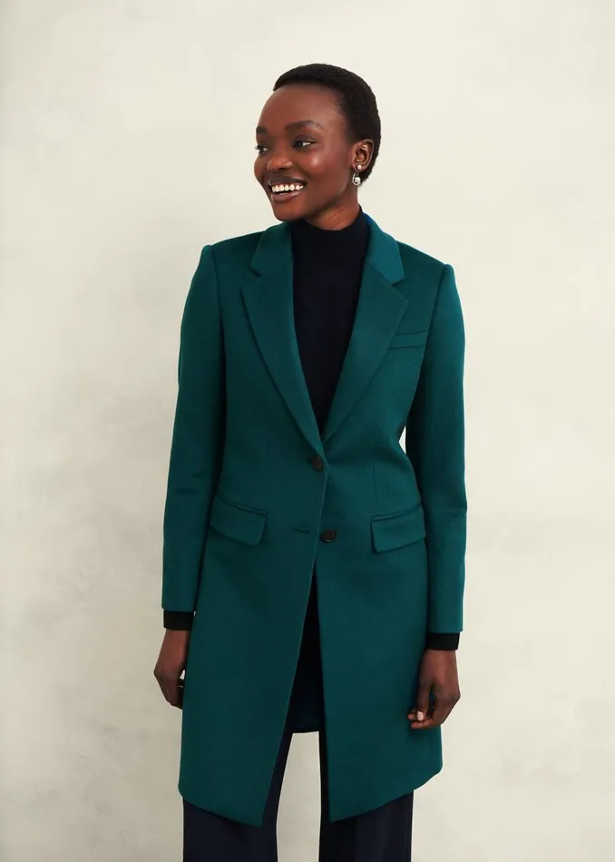 Coats and Jackets Women HOBBS Petite Cavendish Wool Coat Kyanite Green