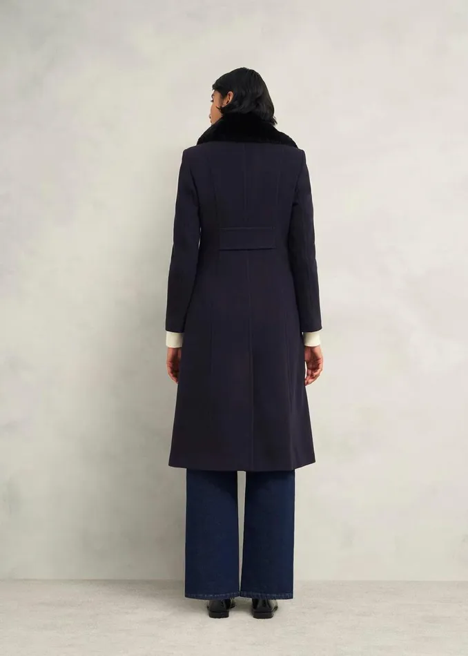 Coats and Jackets Women HOBBS Petite Marlene Wool Blend Coat Navy