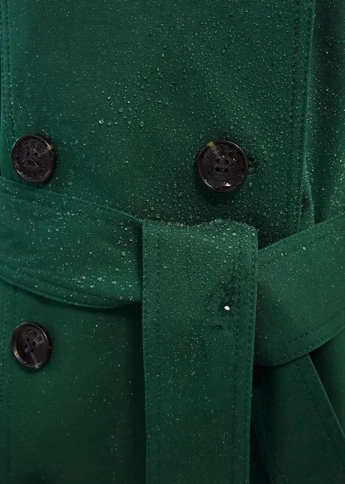 Coats and Jackets Women HOBBS Saskia Shower Resistant Trench Coat Bay Green