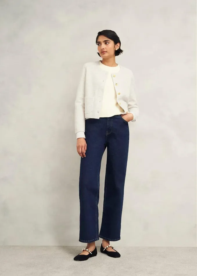 Coats and Jackets Women HOBBS Zayla Sparkle Knitted Jacket Ivory