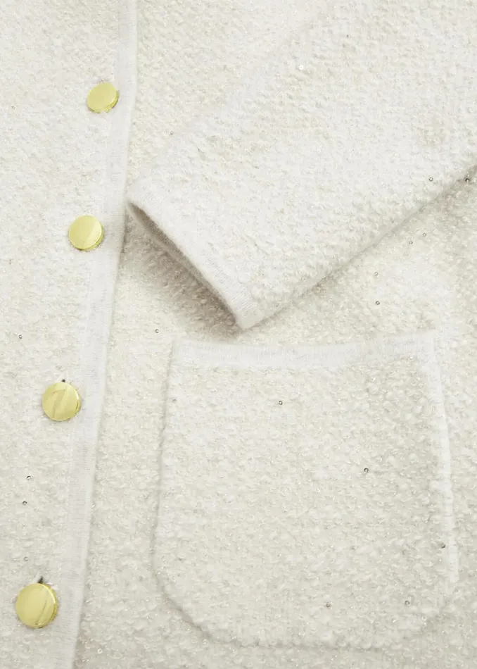 Coats and Jackets Women HOBBS Zayla Sparkle Knitted Jacket Ivory