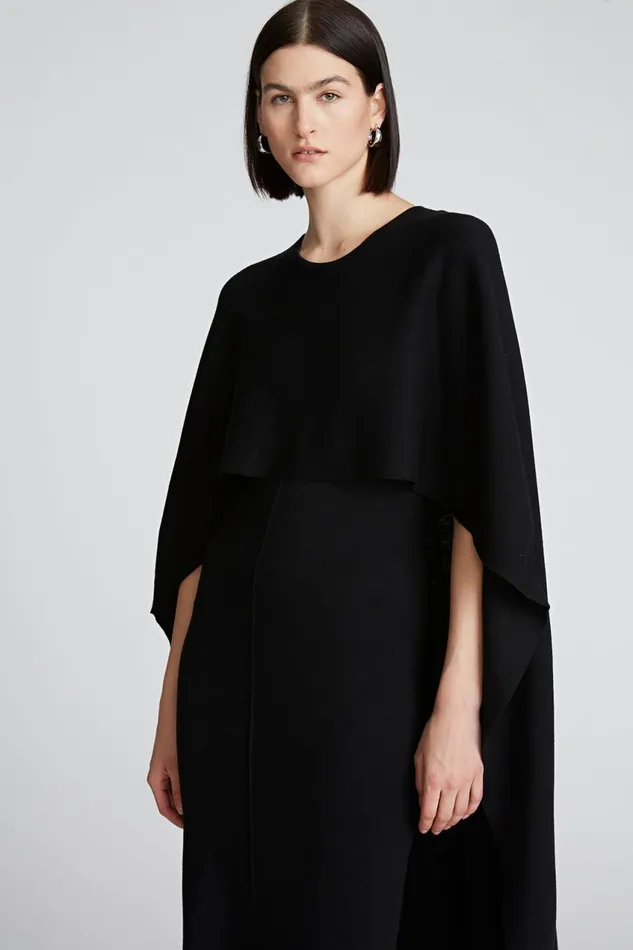 Cocktail Women Halston Amal Dress In Merino Wool Black