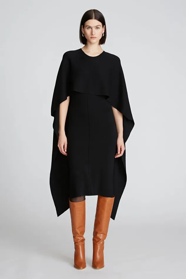 Cocktail Women Halston Amal Dress In Merino Wool Black Cocktail Women Halston Amal Dress In Merino Wool Black
