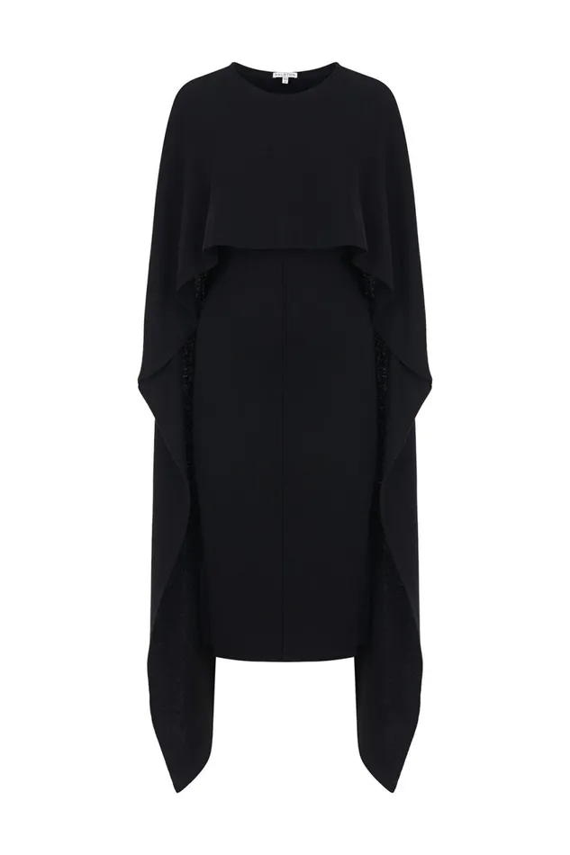 Cocktail Women Halston Amal Dress In Merino Wool Black Cocktail Women Halston Amal Dress In Merino Wool Black