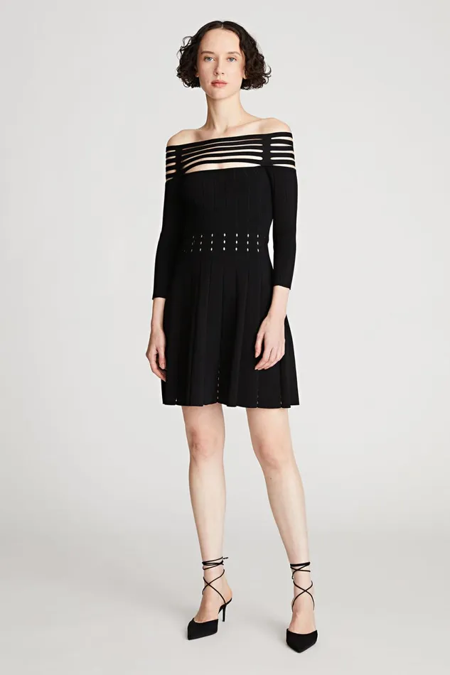 Cocktail Women Halston Heather Dress In Matte Viscose Black