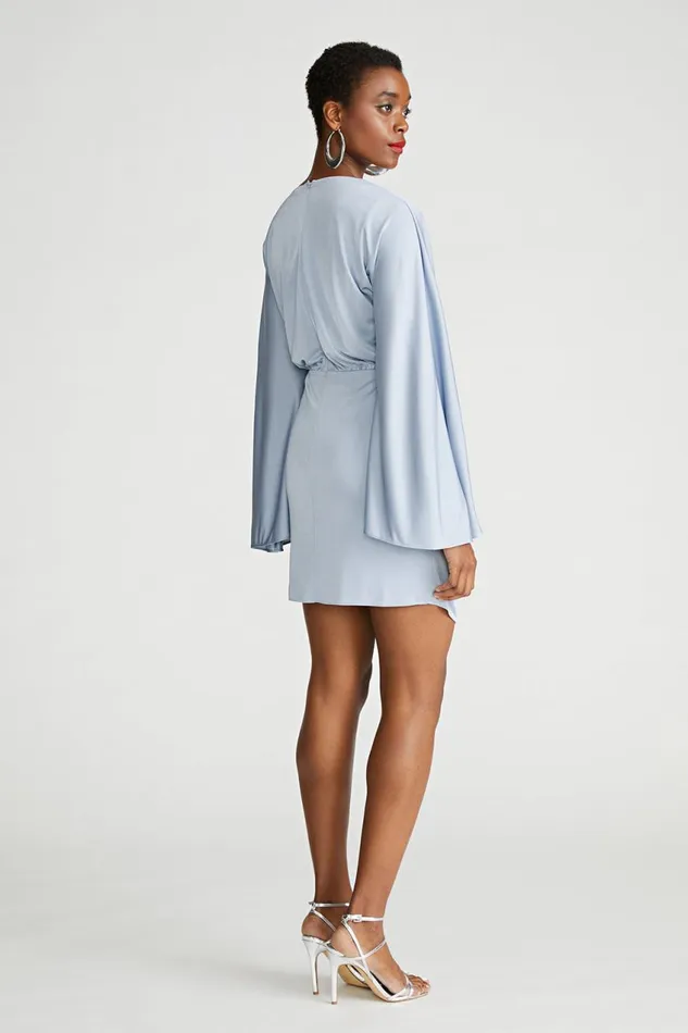 Cocktail Women Halston Kiko Dress In Gloss Jersey Shale Blue
