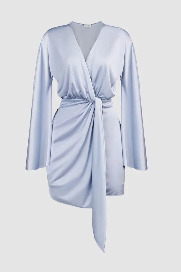 Cocktail Women Halston Kiko Dress In Gloss Jersey Shale Blue